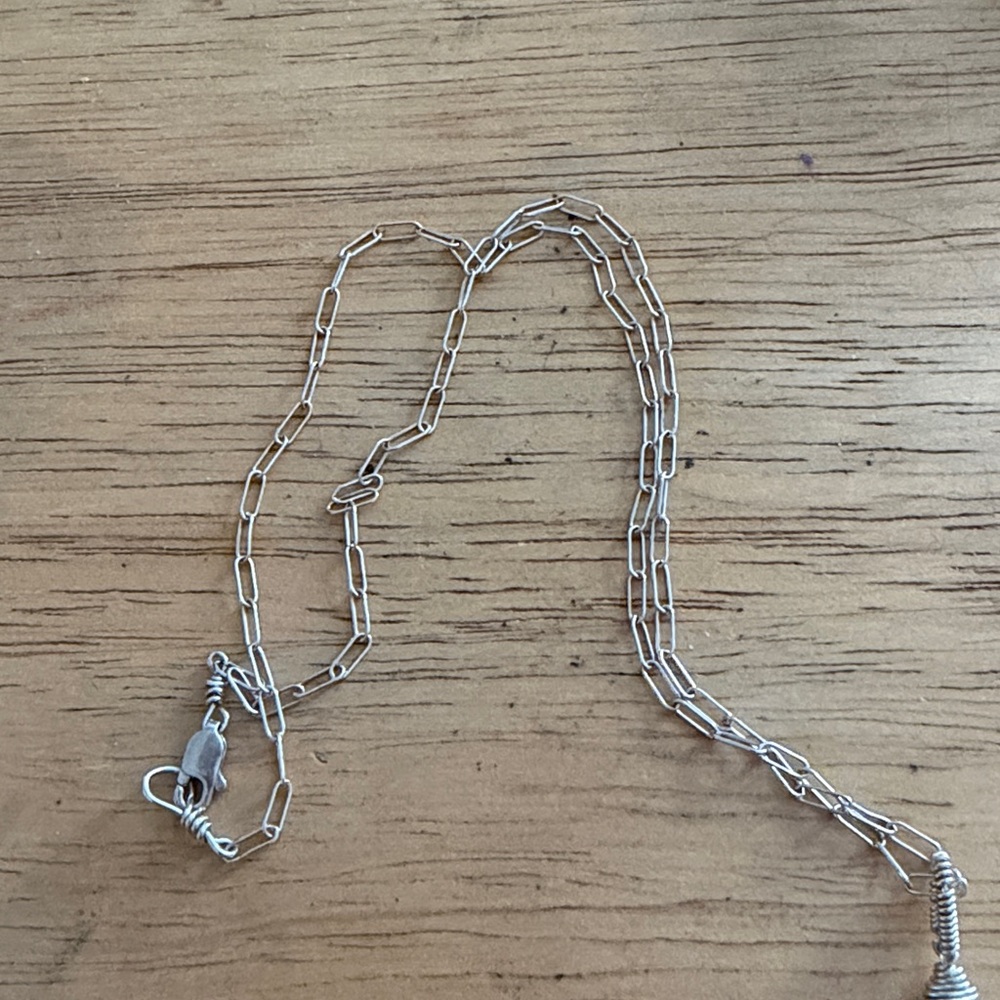 Turquoise Teardrop Pendant Necklace - Sterling Silver Chain - Picture 3 of 3